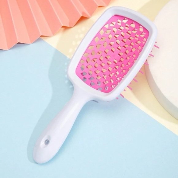 Wet Hair Brush Grooming Honeycomb Detangling, Pink - Picture 6 of 7
